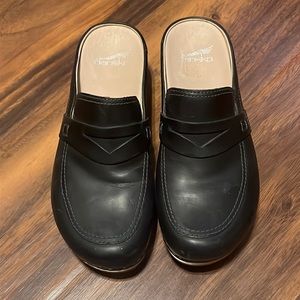 Dansko Black Oiled Mules